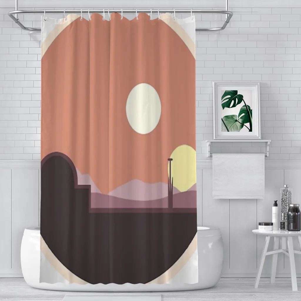 Tatooine's Two Suns Shower Curtain for Bathroom  Aesthetic Room Decoration