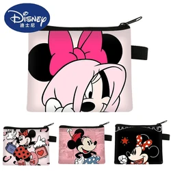 Disney-Porte-monnaie Minnie Cartoon pour enfants, porte-cartes d'identité portables, sac de rangement pour clés en polyester, portefeuille Kawaii, tureMouse, cadeaux