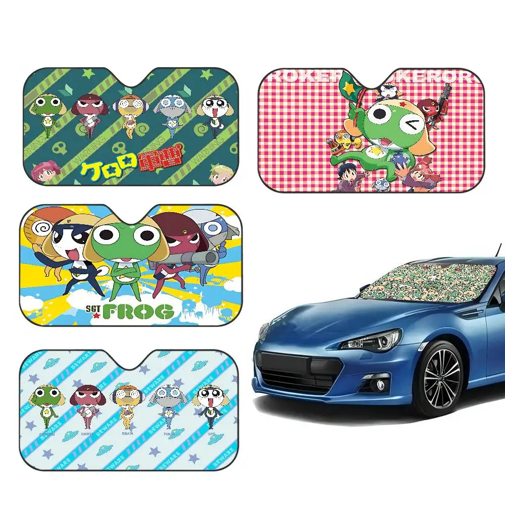 Anime Keroro Gunsou Car Solar Protection Heated Windshield Sunshade Car Window Windscreen Cover Sun Shade Auto Sun Visor