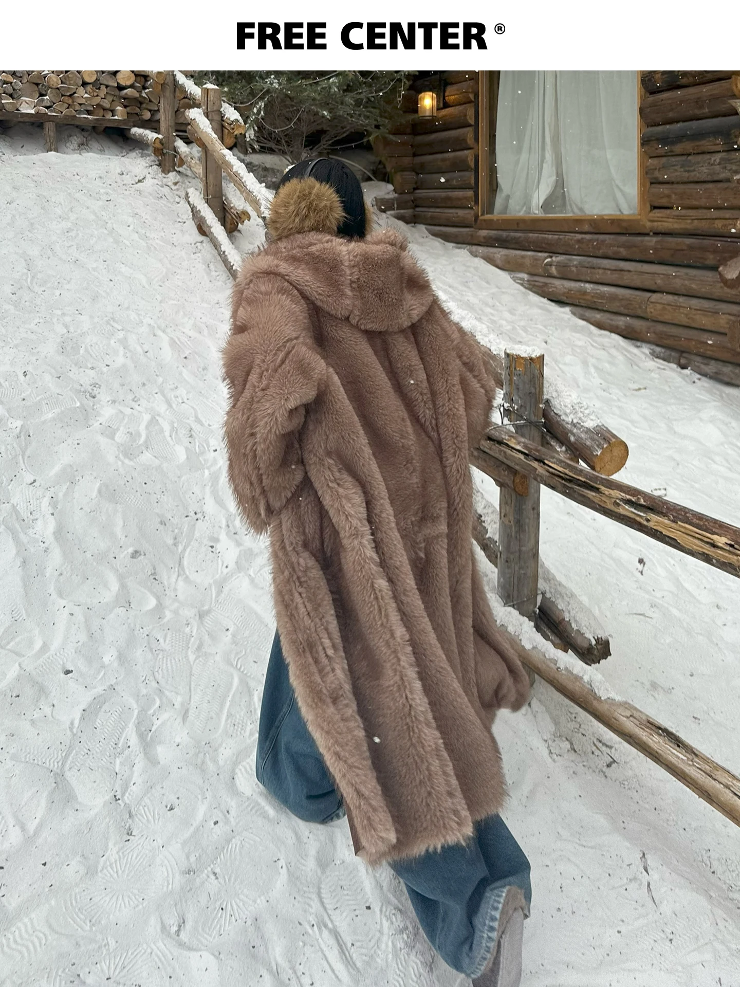 Dupla face usar casaco de camurça feminino longo com capuz pele de couro intercuído calor casaco de inverno de comprimento médio luxo sle