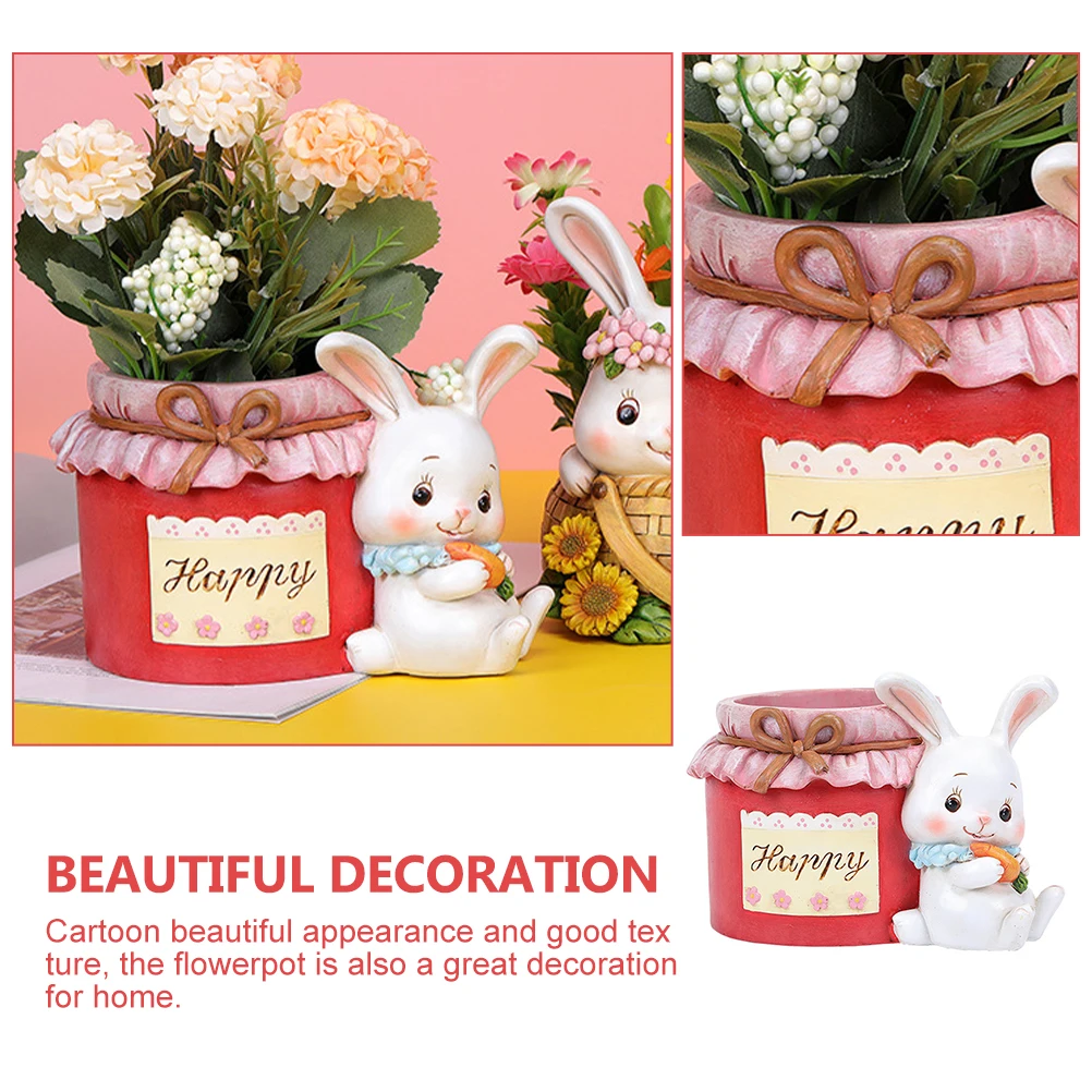 

Cute Shaped Resin Plant Pot Indoor Flower Planter Decor Desktop Home Balcony Office Black Small Pots for Plants