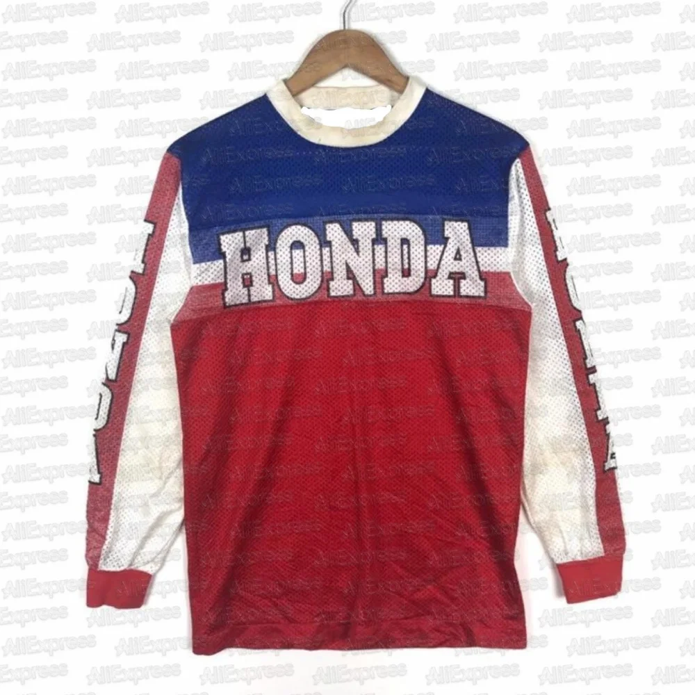 

Официальная гоночная форма Honda, мотоциклетная внедорожная уличная велосипедная летняя мужская майка с длинными рукавами, дышащая спортивная футболка большого размера