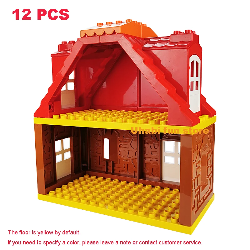Grote bouwstenen Huisarchitectuur Raam Muur Dak Meubelserie Scène Accessoires Montage Educatief speelgoed voor kinderen