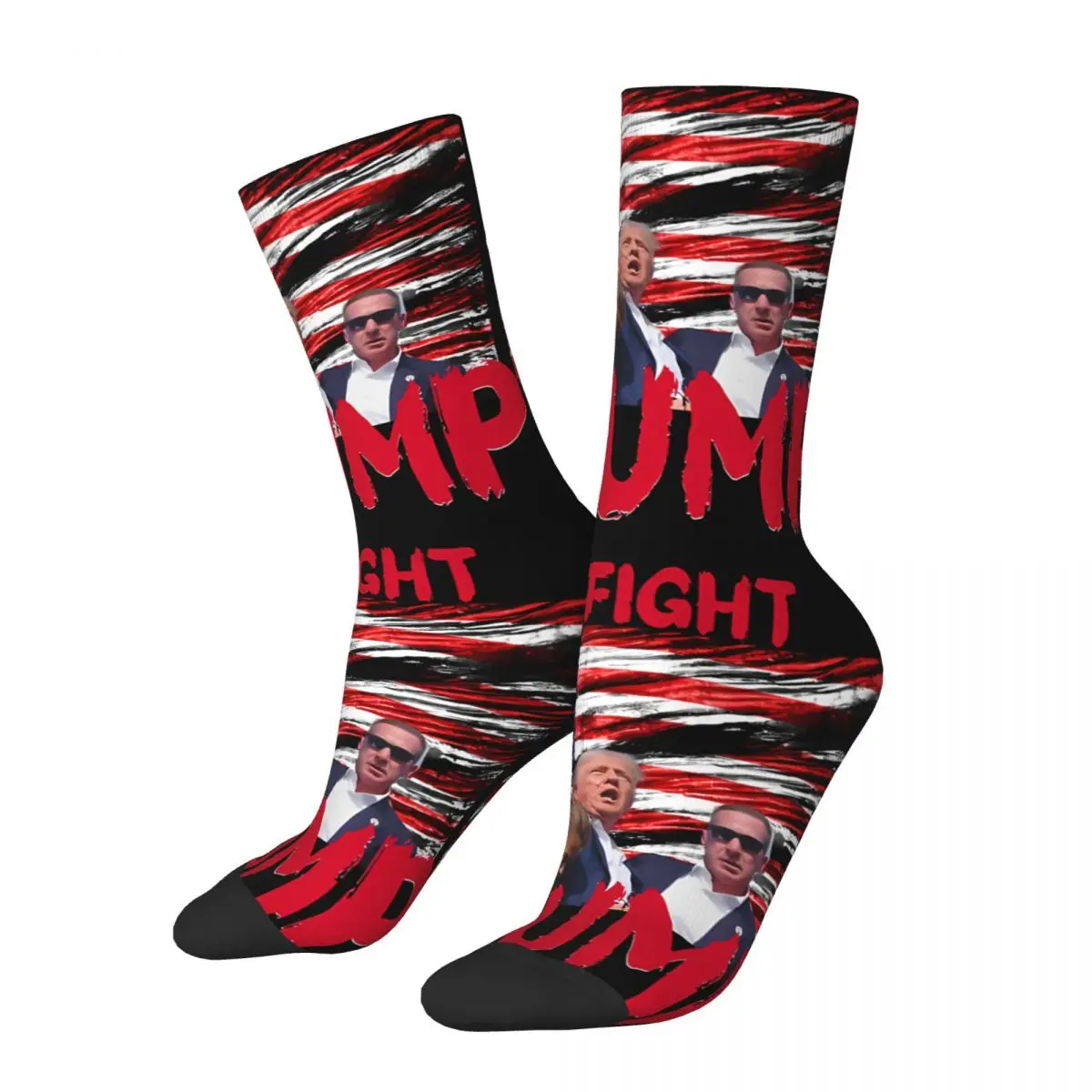 Hip Hop Retro Donald Trump Fight Crazy Men's compression Socks Unisex Donald Trump Harajuku Pattern Printed Funny Novelty Happy