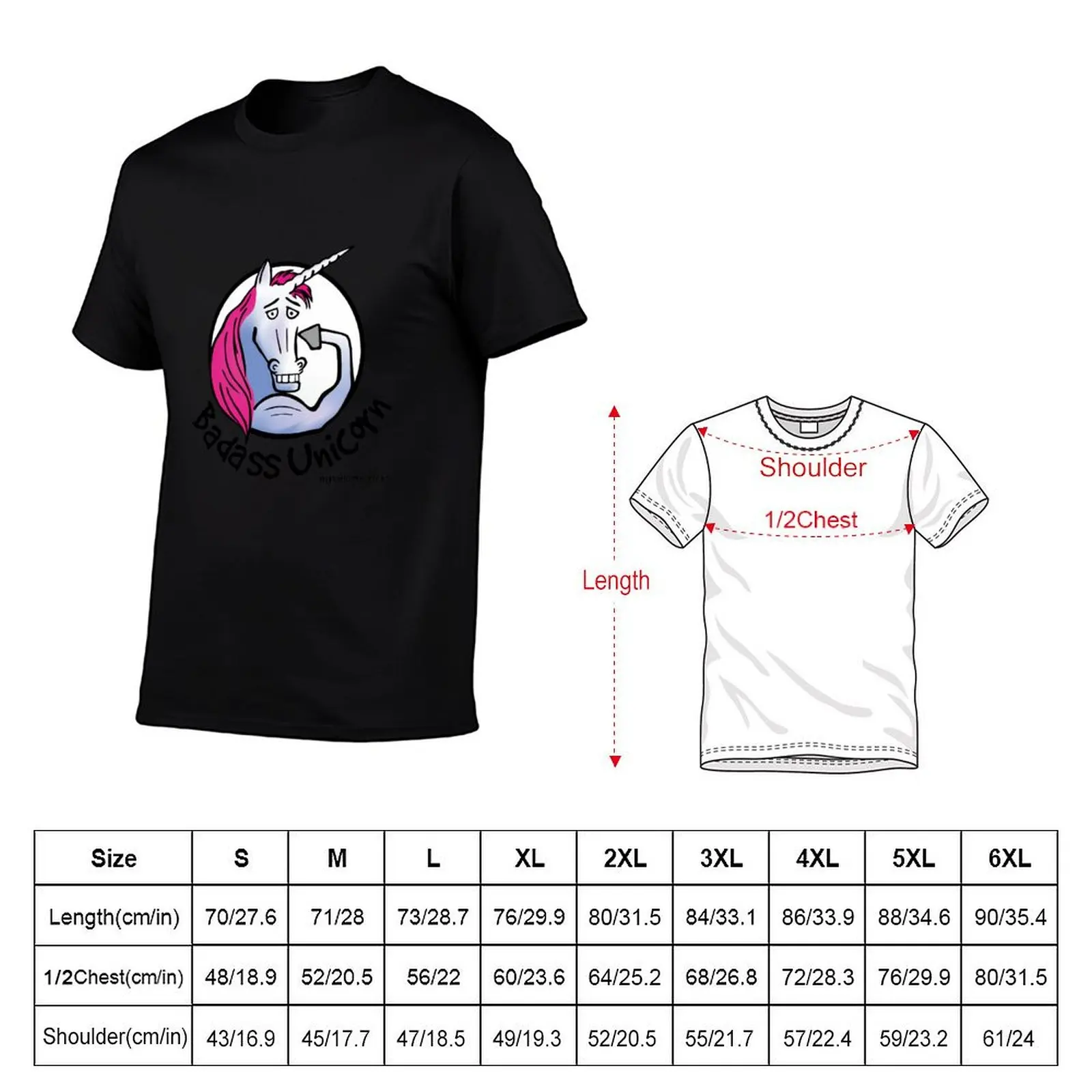 تي شيرت Badass Unicorn تي شيرت مطبوع للرجال تي شيرت للرجال تي شيرت برسومات