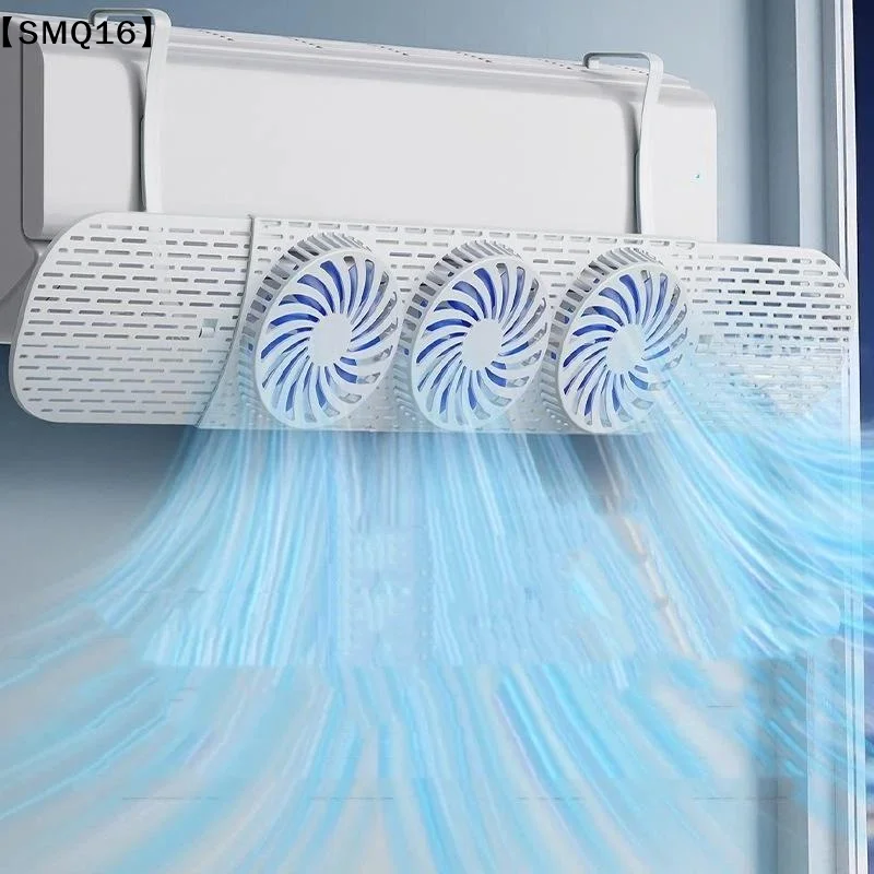 Air Conditioner Wind Deflector 3 Built In Fans Anti Direct Blow No Installation For Home Office Bedroom Use【SMQ】
