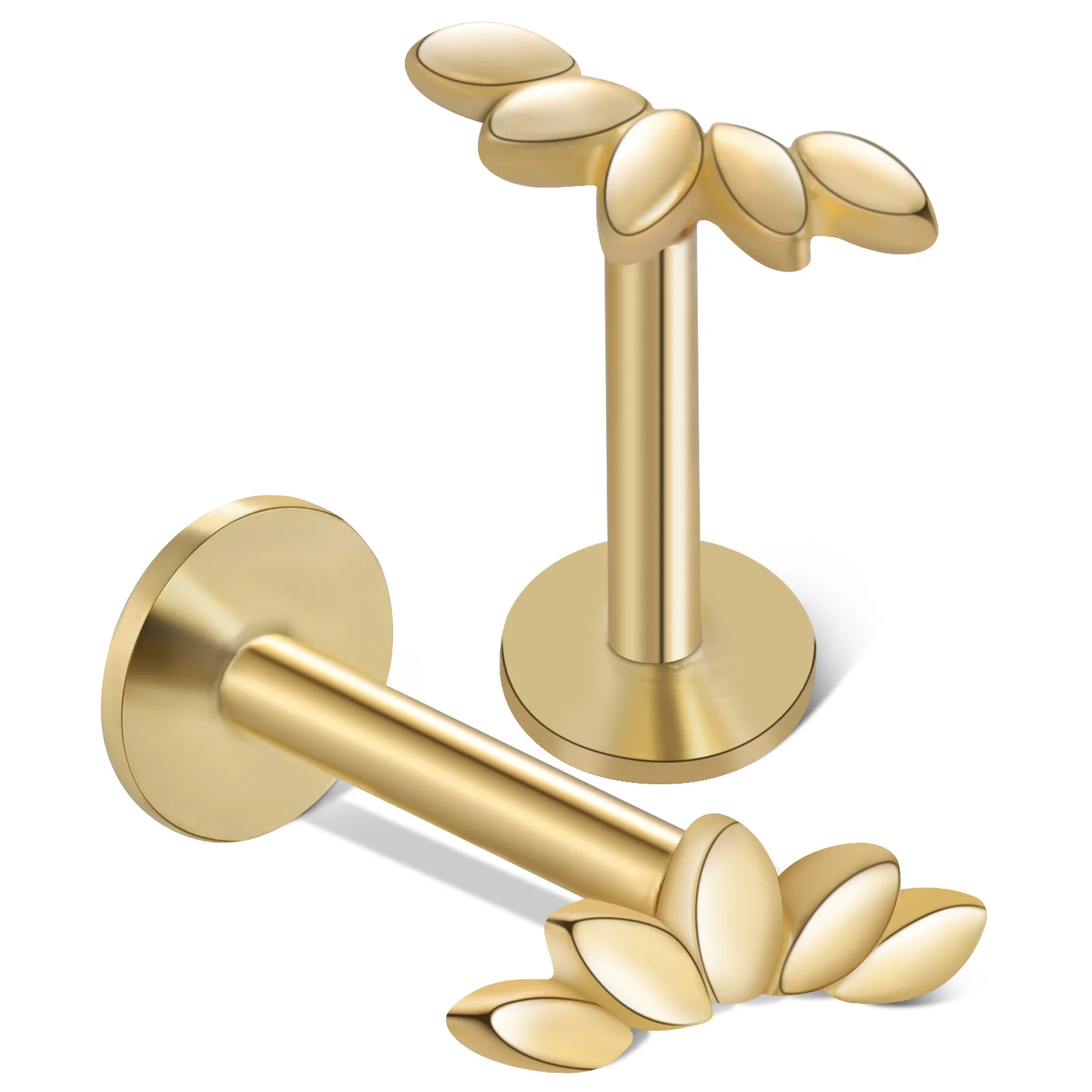 

2pcs Cartilage For Women Flat Back Studs Minimalist Conch Helix Piercing Cartilage Conch Earrings Jewelry Dainty Earrings