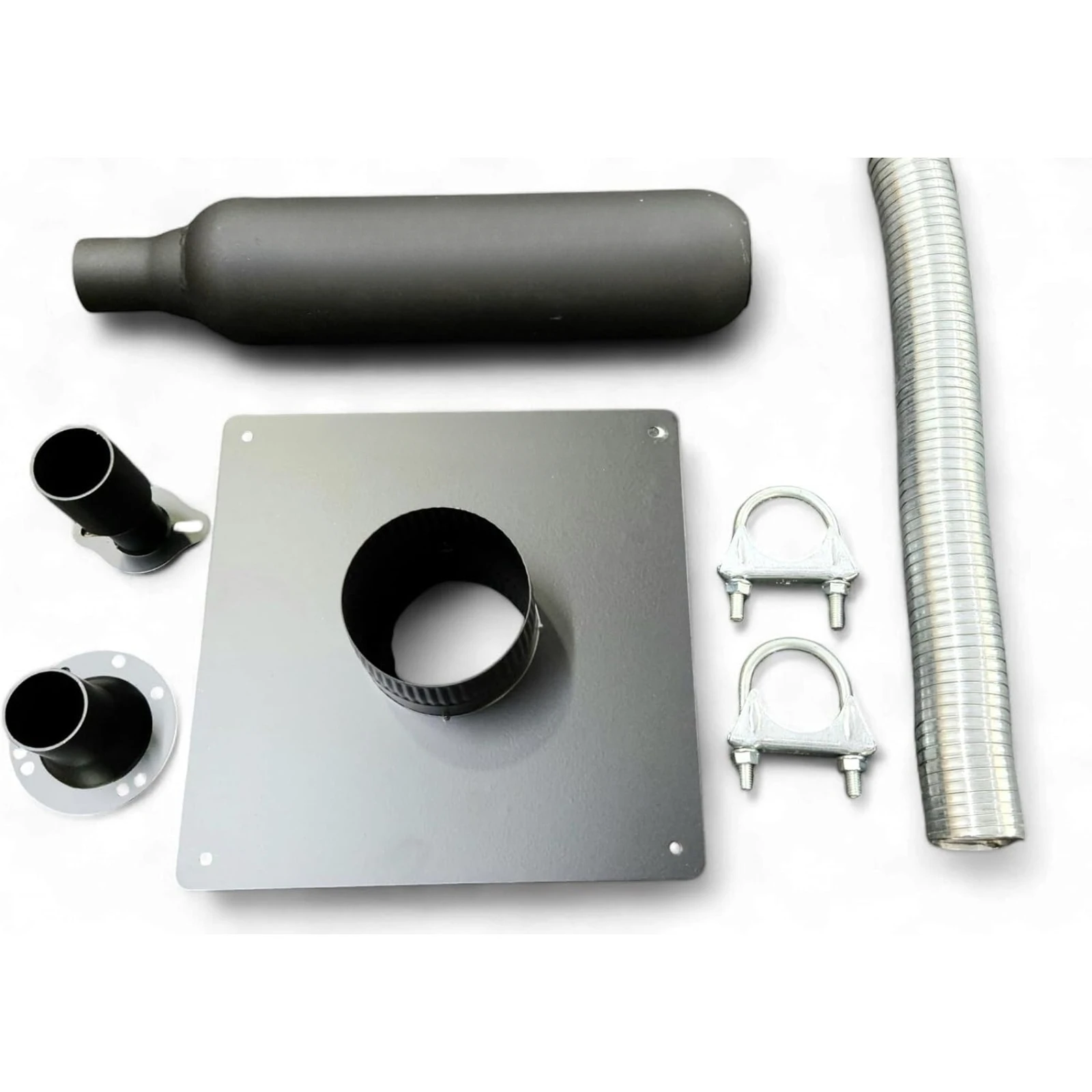 US  Generator Exhaust Extension Silencer Kit with Insulated Through-Wall Mounting Plate