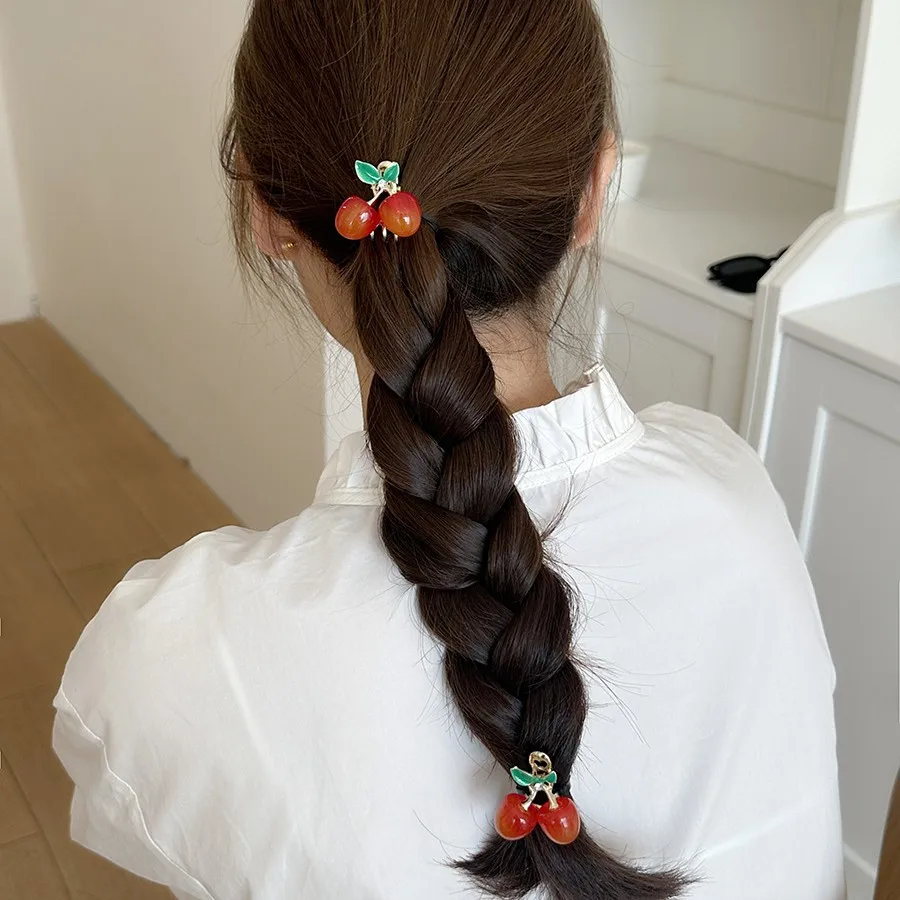

Cherry Hair Clip Sweet Girly Cute Resin Small For Bangs Daily Ponytail Home Party