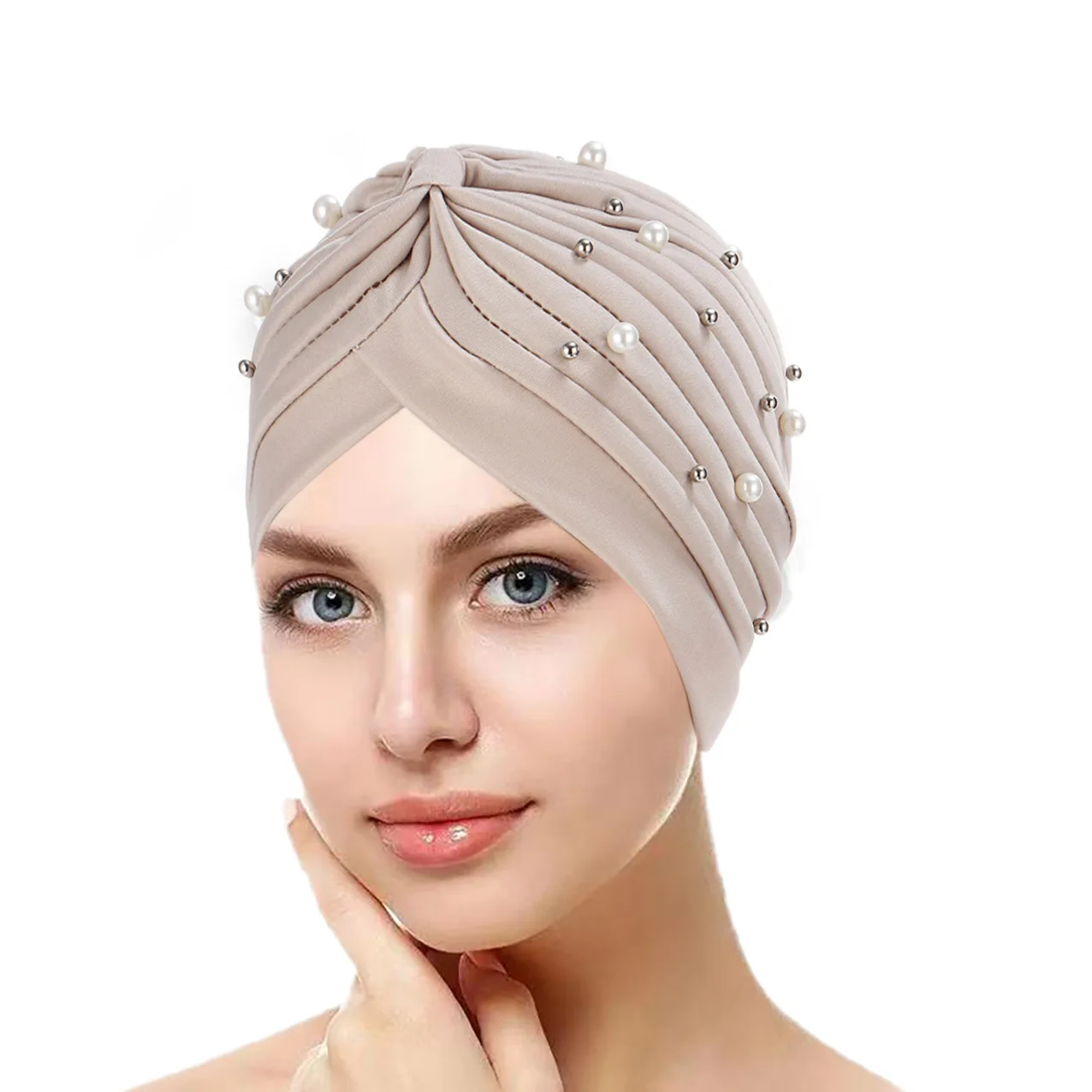 Muslim Women Under Scarf Stretch Jersey Inner Hijabs Caps Round Front Islamic Female Turban Bonnet
