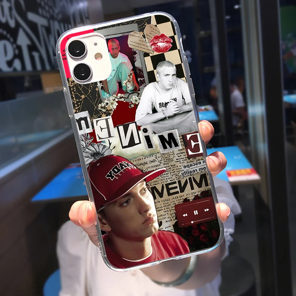 Singer Eminem Phone Case For Iphone 15 11 13 14 Pro Max 7 8 Plus X Xr Xs Max Se2020 12mini Transparent Cover