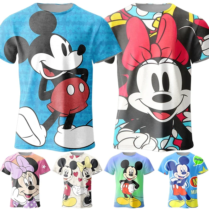 Disney Kids Summer Playful Mickey Mouse 3d Printed Kids T-shirt Boys Girls Casual Clothing Cartoon Quick Drying Breathable top