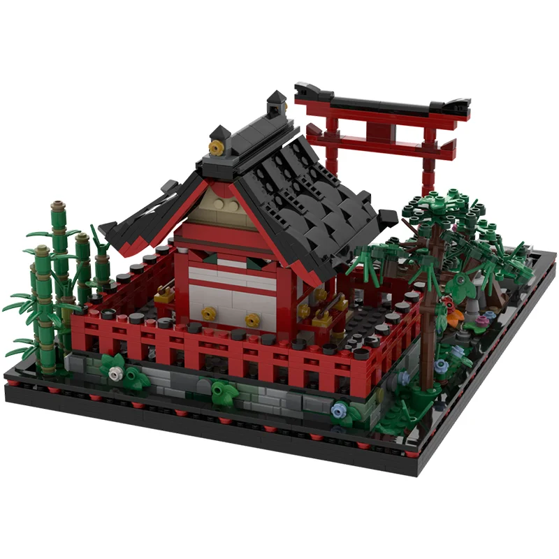 1288 قطعة Moc صغيرة Shinto ضريح وحدات العمارة بناء اللبنات الإبداع الجمعية الطوب لعب طفل هدية الكريسماس