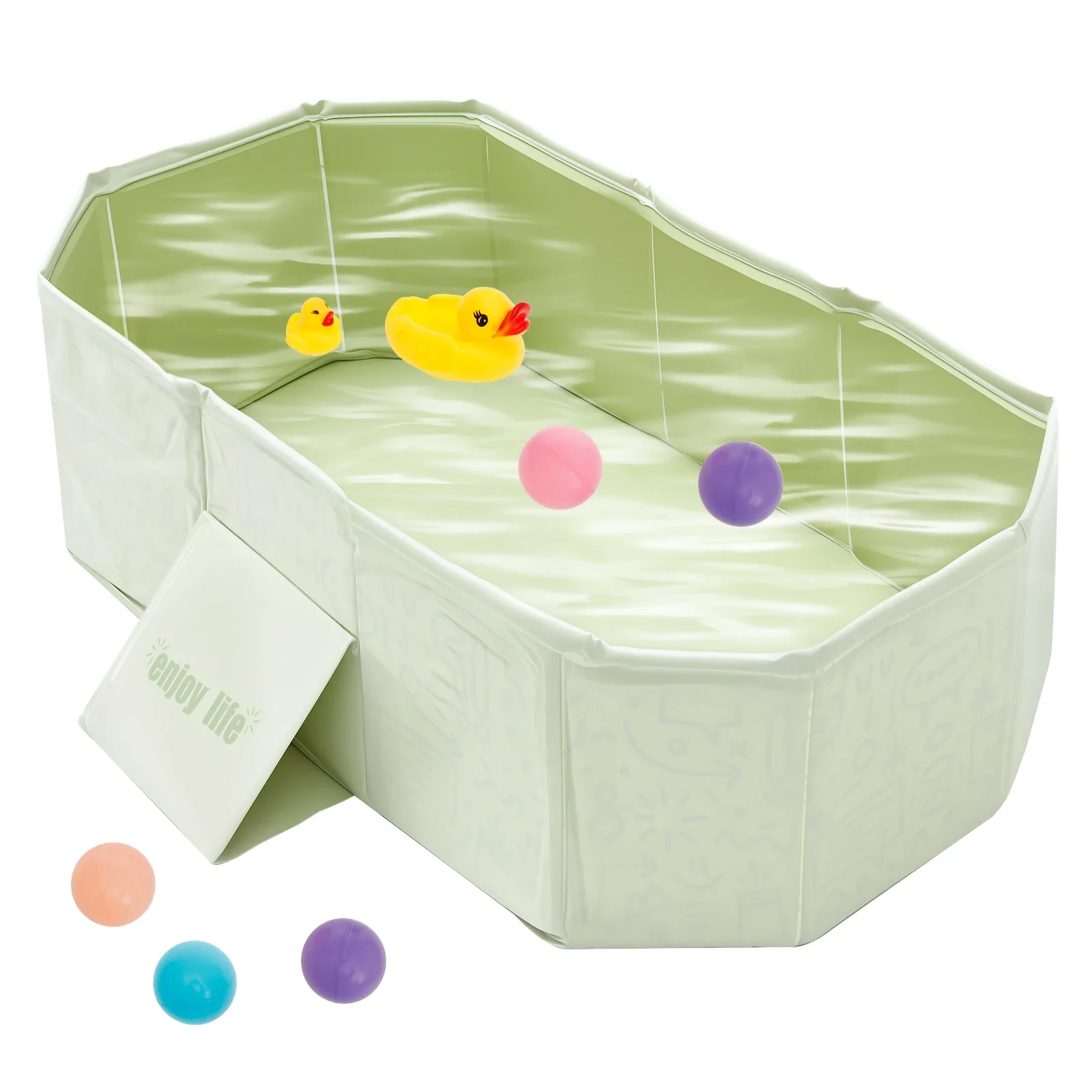 

PVC Foldable Baby Bath for 0-4 years old baby and Pet Saving Toddler Infant Bathtub Sturdy Baby Tub for Newborn Home Laundry
