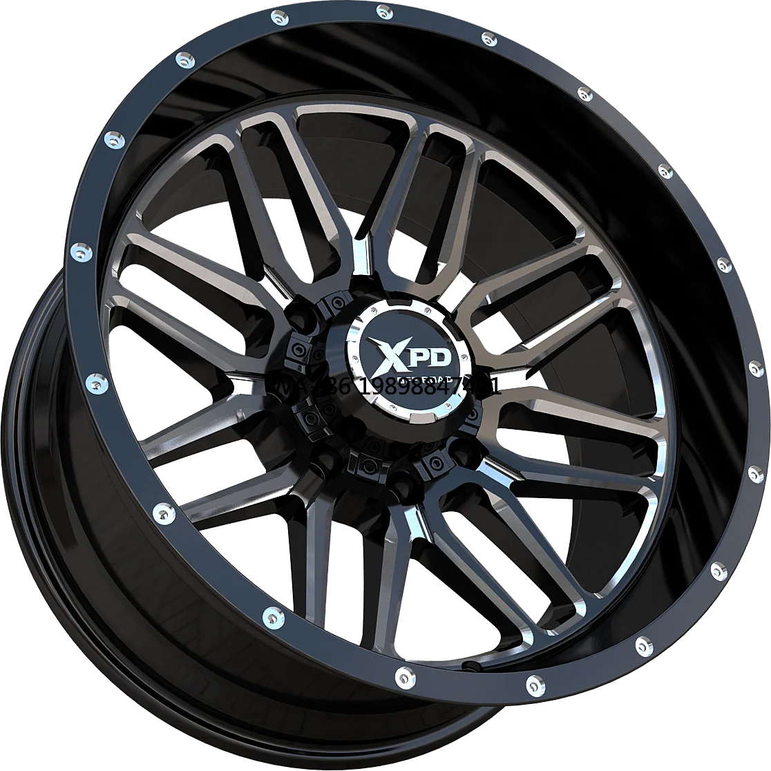 Black Deep Dish Aluminum Alloy 4x4 Off-Road Wheel Rims Available in  20x12 22x12  Suitable for Toyota Dodge Trucks SUVs Pickups