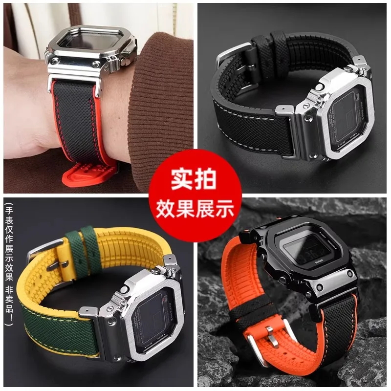 GM-5600 時計ストラップ カシオ G-shock Dw5600 gw-m5610 Gw-b5600 GA2100 GM2100 スポーツ ナイロン ラバー底時計バンド メンズ改造