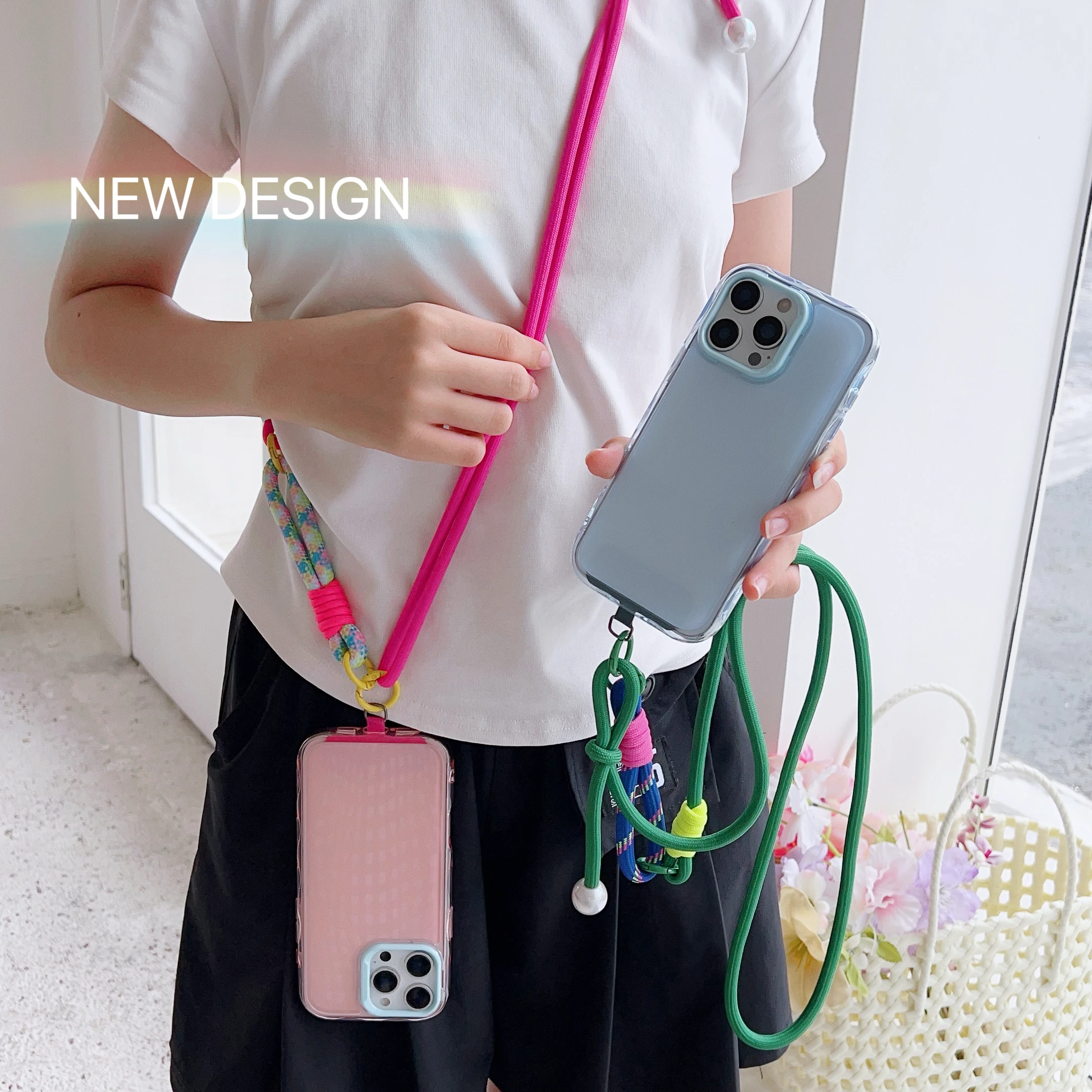 Simple Two-in-one Mobile Phone Lanyard, Crossbody Strap, DIY Wrist Short Rope, Multi-Functional Adjustable Fancy Lanyard view 6