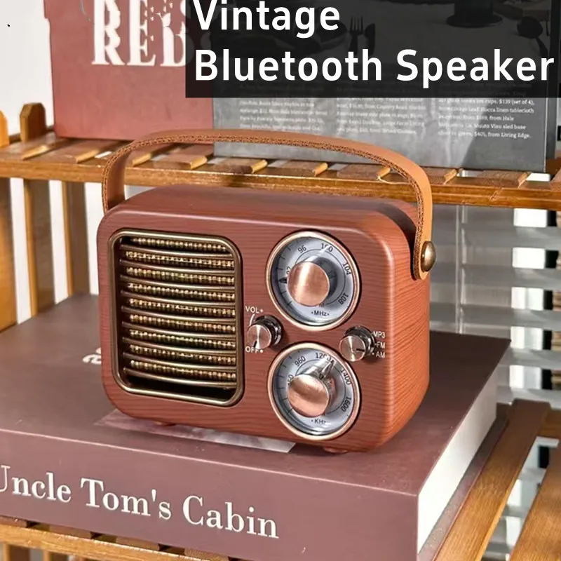 Radio Retro Bluetooth Speaker Walnut Wooden FM Radio With Old Fashioned Classic Style Support TF Card MP3 Player Loud Volume