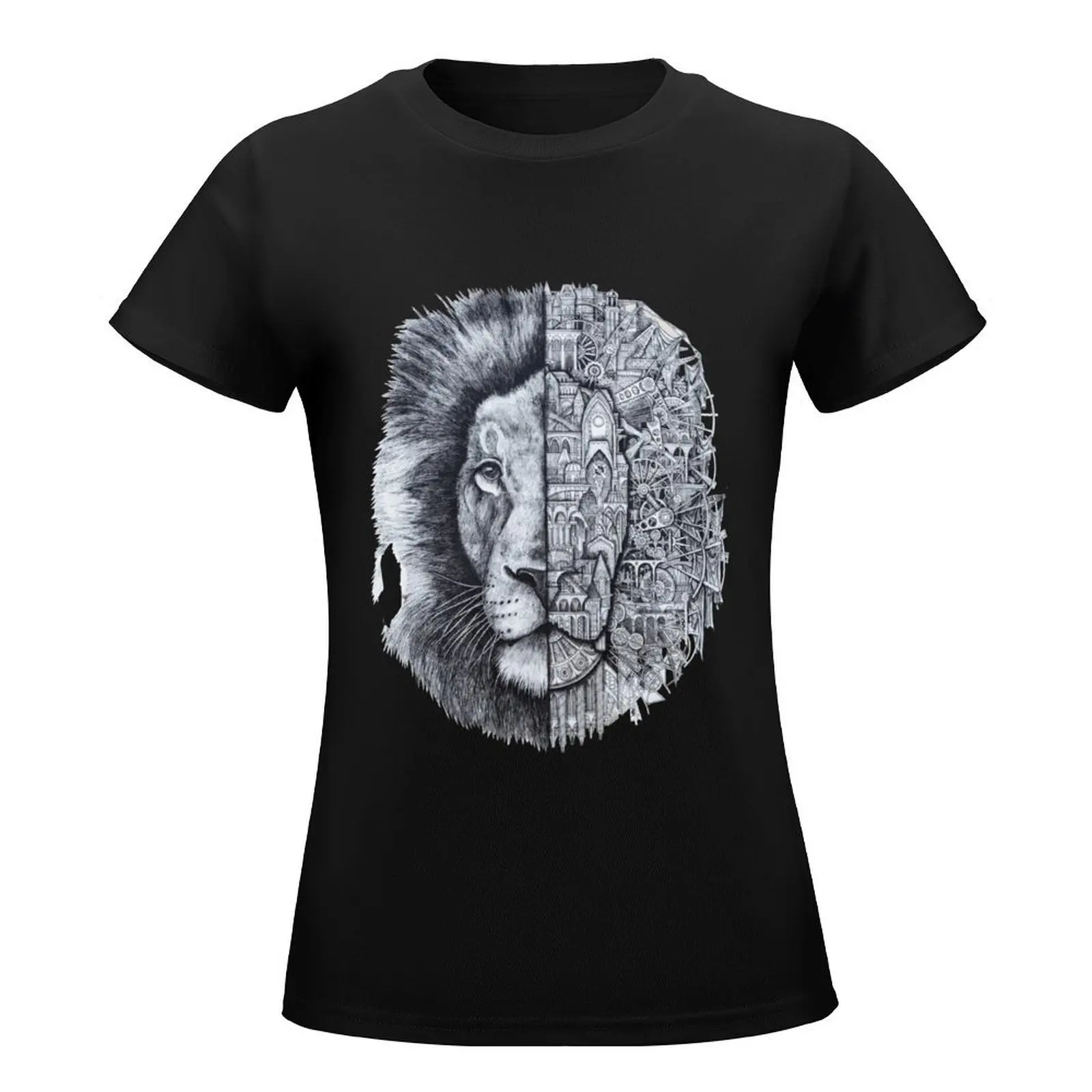 THE LION STREET ART GIFT FOR BROTHER GREAT ILLUSTRATION GIFT FOR SISTER T-Shirt summer tops T-shirts for Women