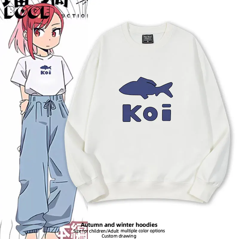 

Свитшот Koi Gemma Fce с круглым вырезом и подкладкой, для косплея, повседневный, удобный, вязаный, из хлопка и полиэстера, весна-осень-зима