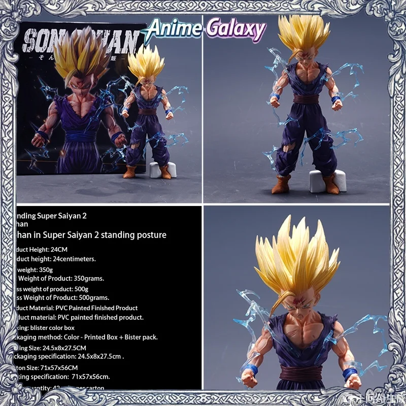 

Anime Dragon Ball Z Son Gohan Figure Super Saiyan 2 Standing Version Model Collection Doll Desktop Pc Case Decor Toy Gift For An