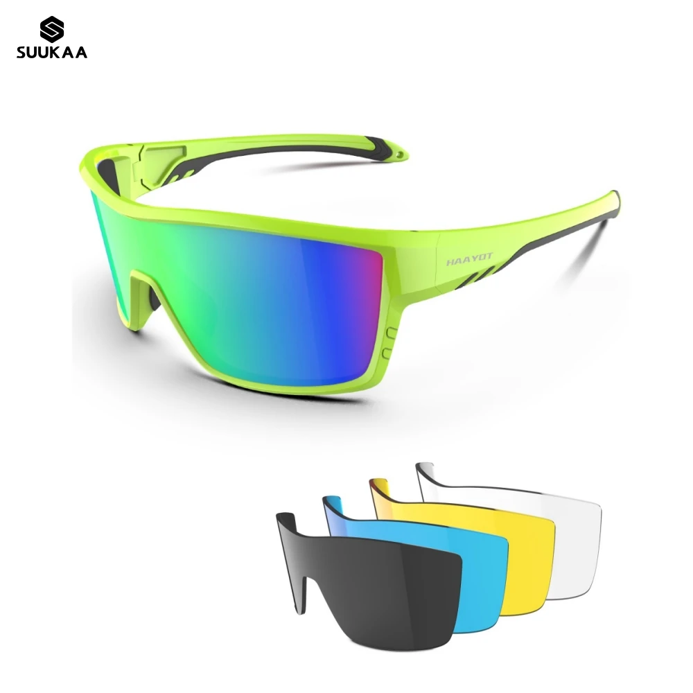 Suukaa Polarized Sports Bicycle Bike Sunglasses Gafas Ciclismo MTB Cycling Glasses Eyewear Sunglasses Speed for Men Women 5 Lens