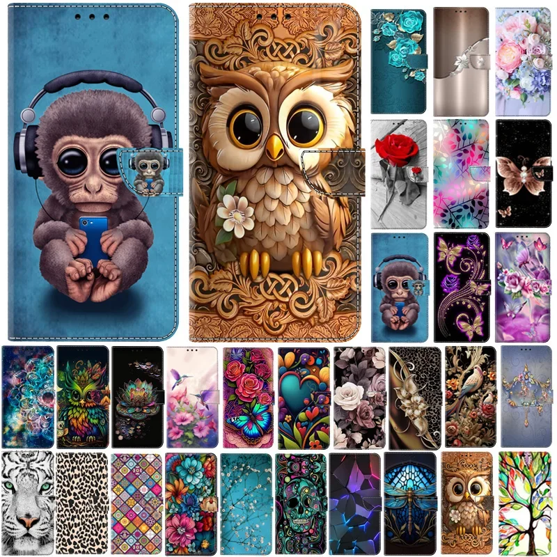 Redmi17 Case for Coque Xiaomi Redmi 17 Fundas Painted Owl Leather Wallet Flip Case for Redmi 17 4G 5G Phone Case Book Cover Etui