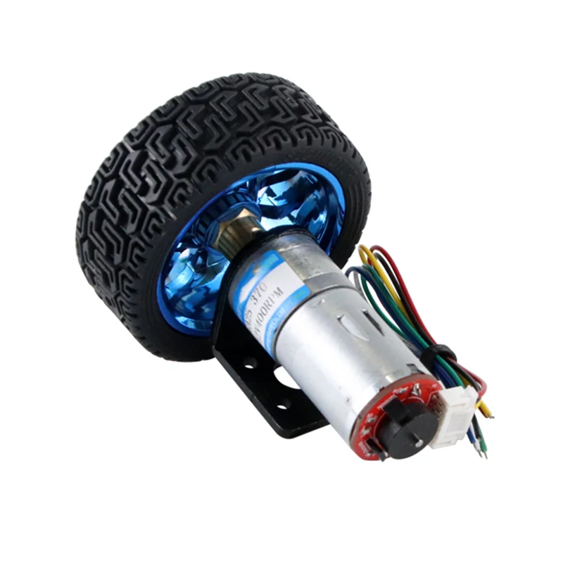 JGA25-370 DC Encoder Gear Motor Robot Parts 6V 12V 24V Geared Motors 65mm Wheel Kit Set Gearmotors for Robot Toy Car