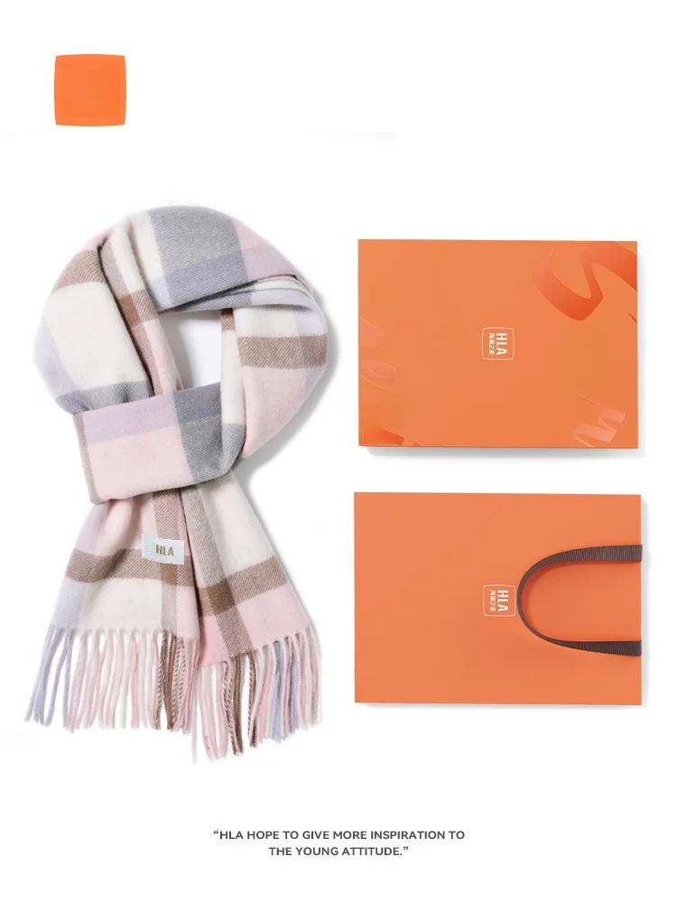 comfortable-woolen-scarf-for-women-with-tassel-outdoor-plaid-design-autumn-winter-warmth-fashionable-korean-style-gift-box-set