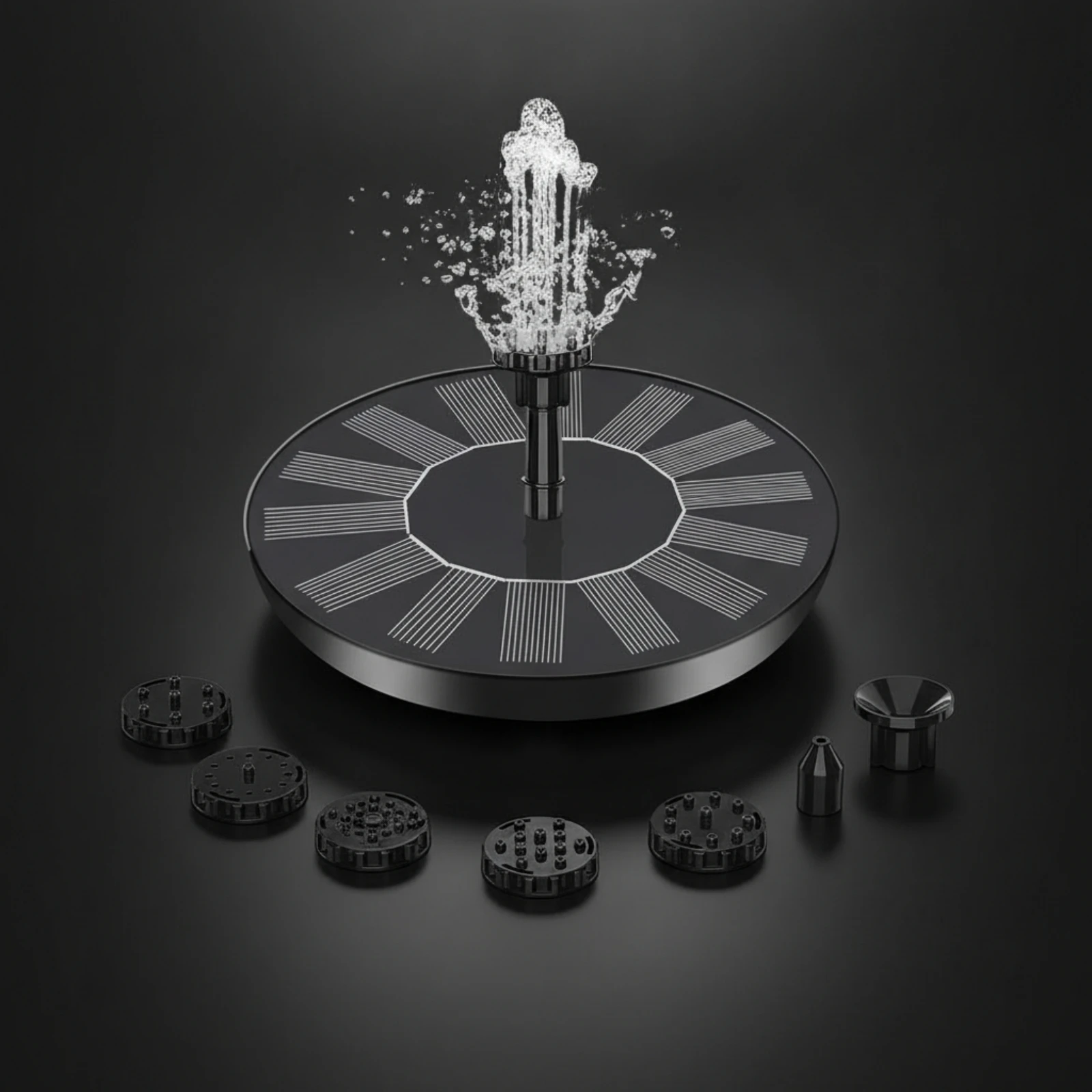 Solar Fountain Pump Monocrystalline Floating Solar Fountain Easy to Set up Maintenance Effortless for Bird Bath, Garden Pond