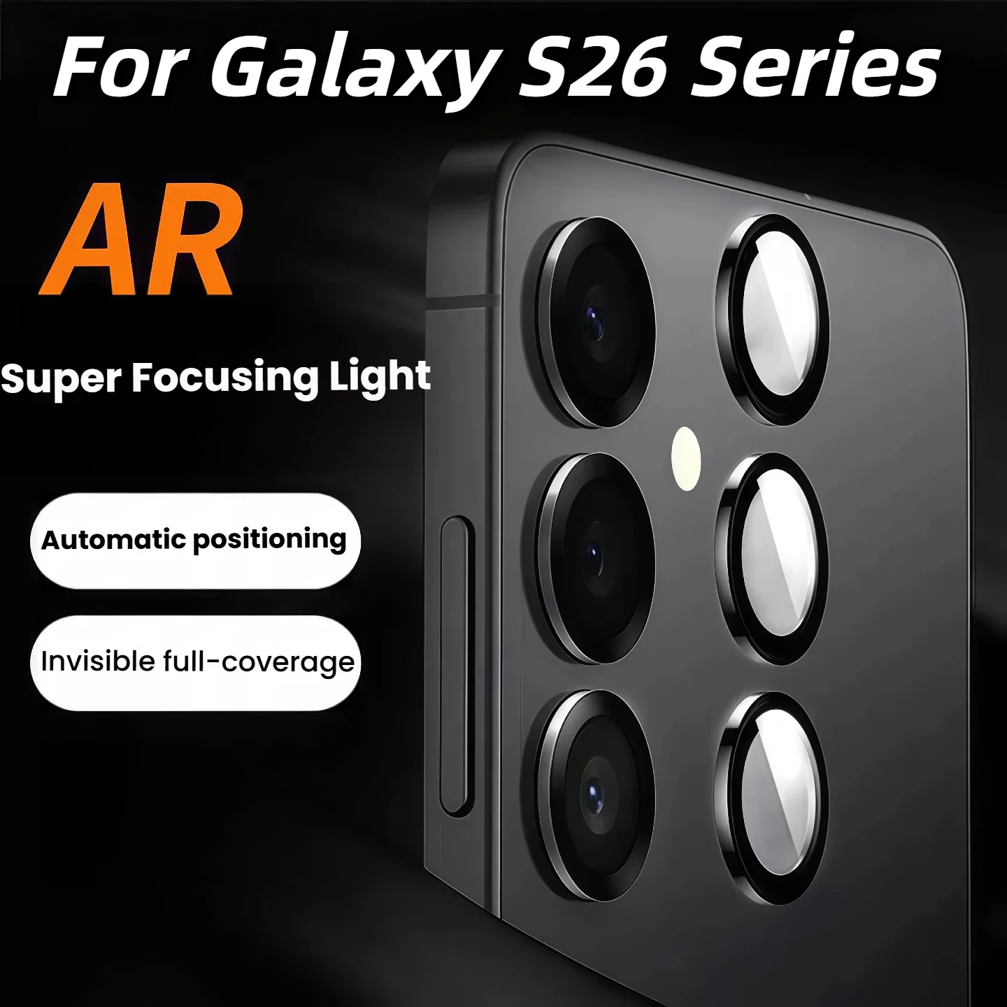 

Защитная пленка из закаленного стекла для задней камеры Galaxy S26, S26 Plus, S26 Ultra с AR-покрытием против запотевания, оригинальный цвет, серебристо-черная