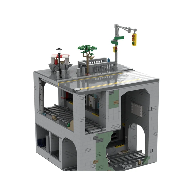 City Street View Moc Bouwstenen New York Subway Uitbreiding Model Technologie Bakstenen DIY Montage Speelgoed Construstion Vakantie