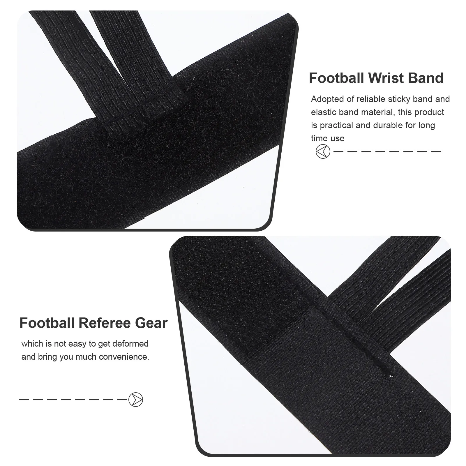 6Pcs Football Referee Wristbands Long-Lasting Elastic Sticky Band Comfortable Referee Gear Match Indicator