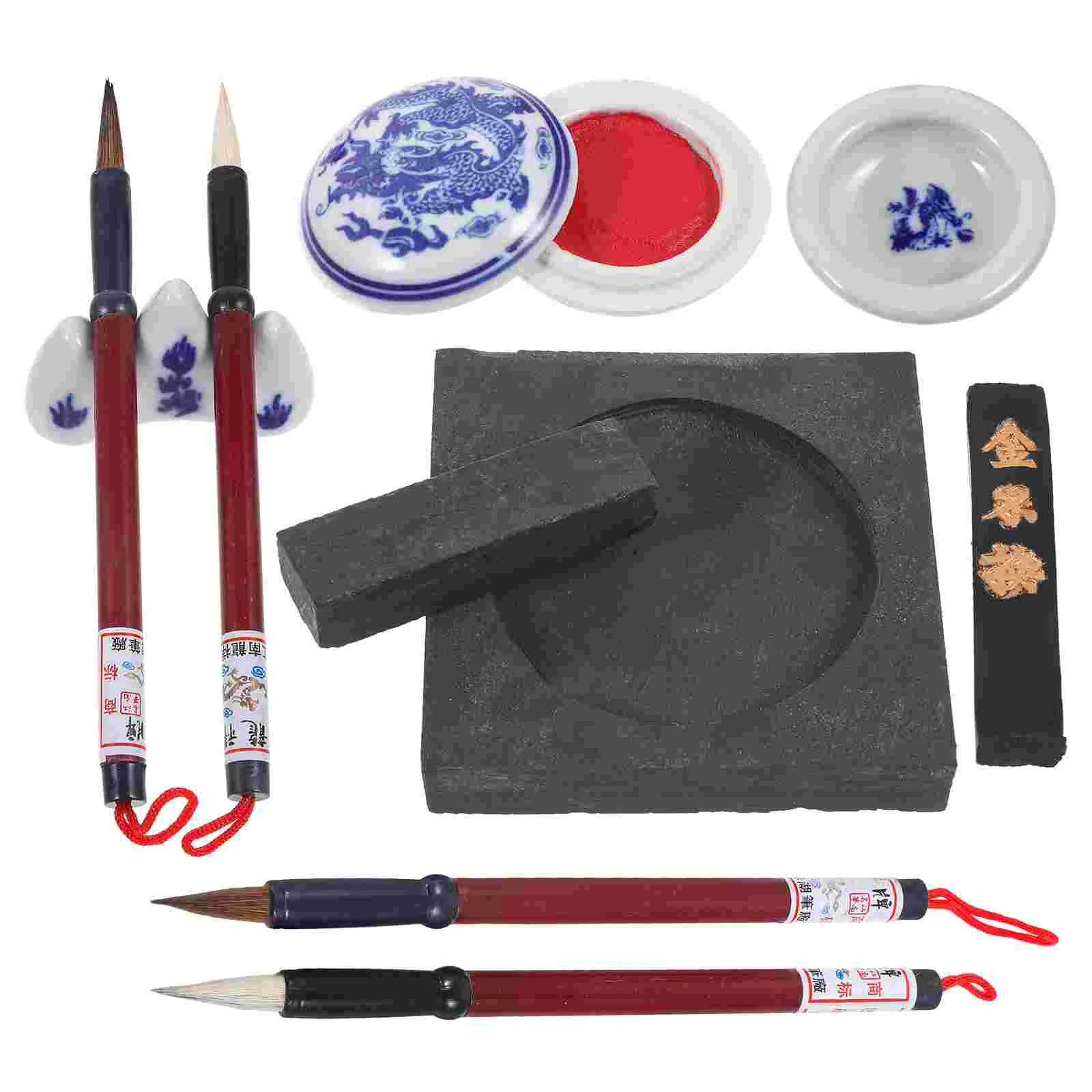 Four Treasures of The Study Set Caligraphy Brushes Chinese Pen Calligraphy Kit Gift New