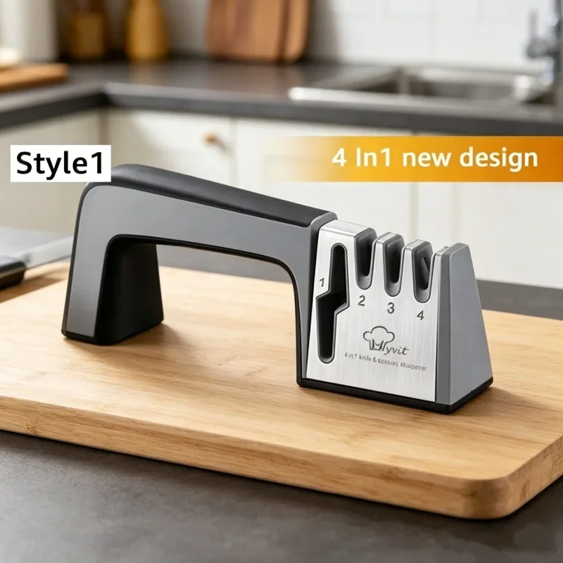 

Diamond Coated Sharpening Rod 4 in 1 Knife Sharpener Practical Polishing Tool Scissors Stainless Steel Blades Kitchen Daily Good
