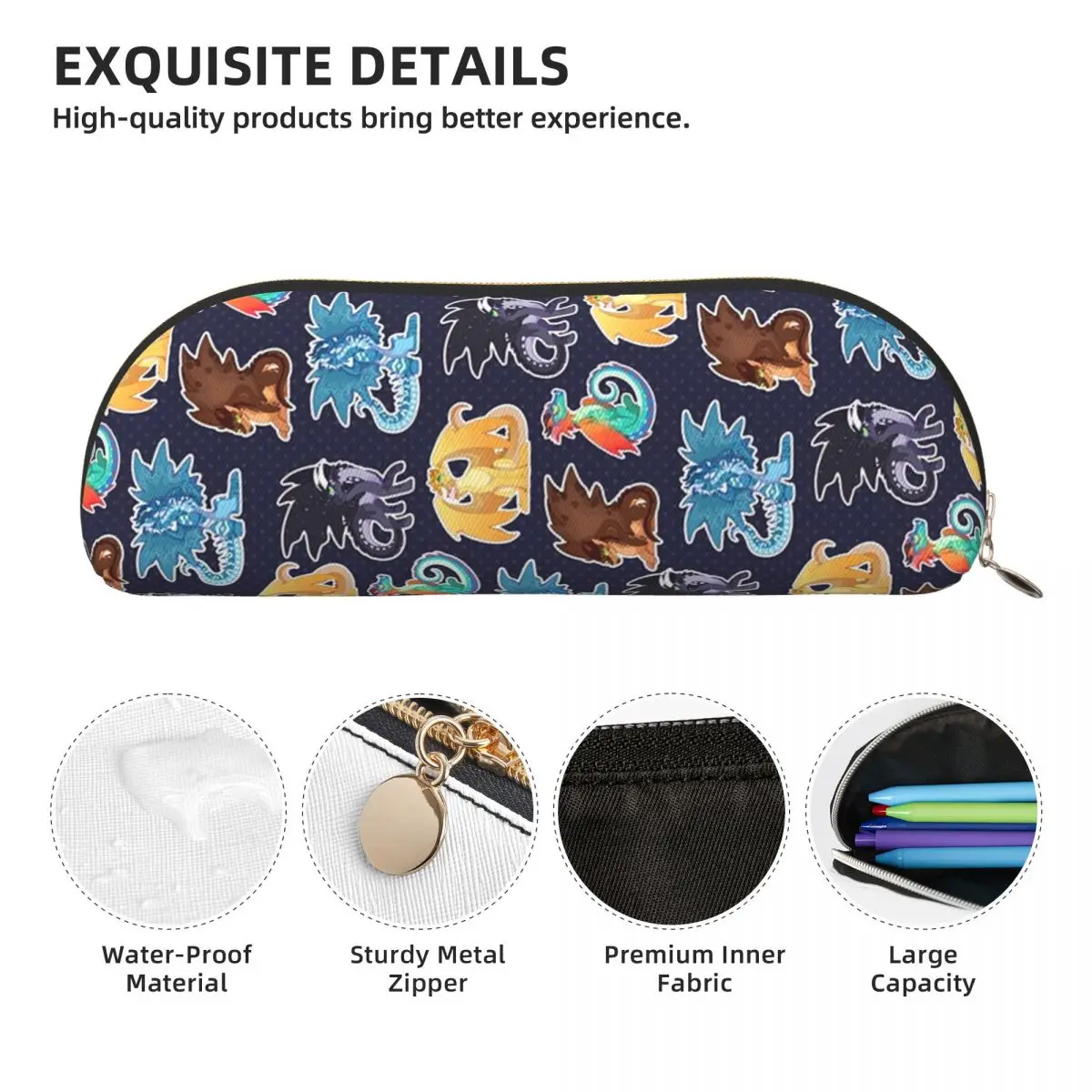 التنينات القدر (أجنحة النار) مقلمة قلم رصاص الحقيبة تخزين لوازم مكتبية تخزين كبير صندوق القلم حقيبة أقلام رصاص