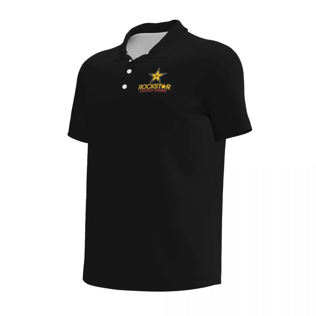 Energy Drink Rock Star Merchandise Polo Shirts for Men Casual Solid Color Mens Polos Brand Versatile Clothing