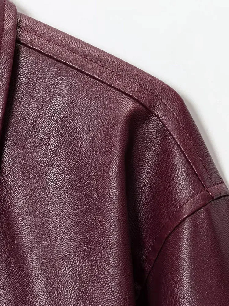 سترات نسائية كلاسيكية من البولي يوريثان ملابس خروج غير رسمية موضة خريف 2025 معطف نسائي رائع بسحاب عالي الشارع ملابس خارجية أنيقة