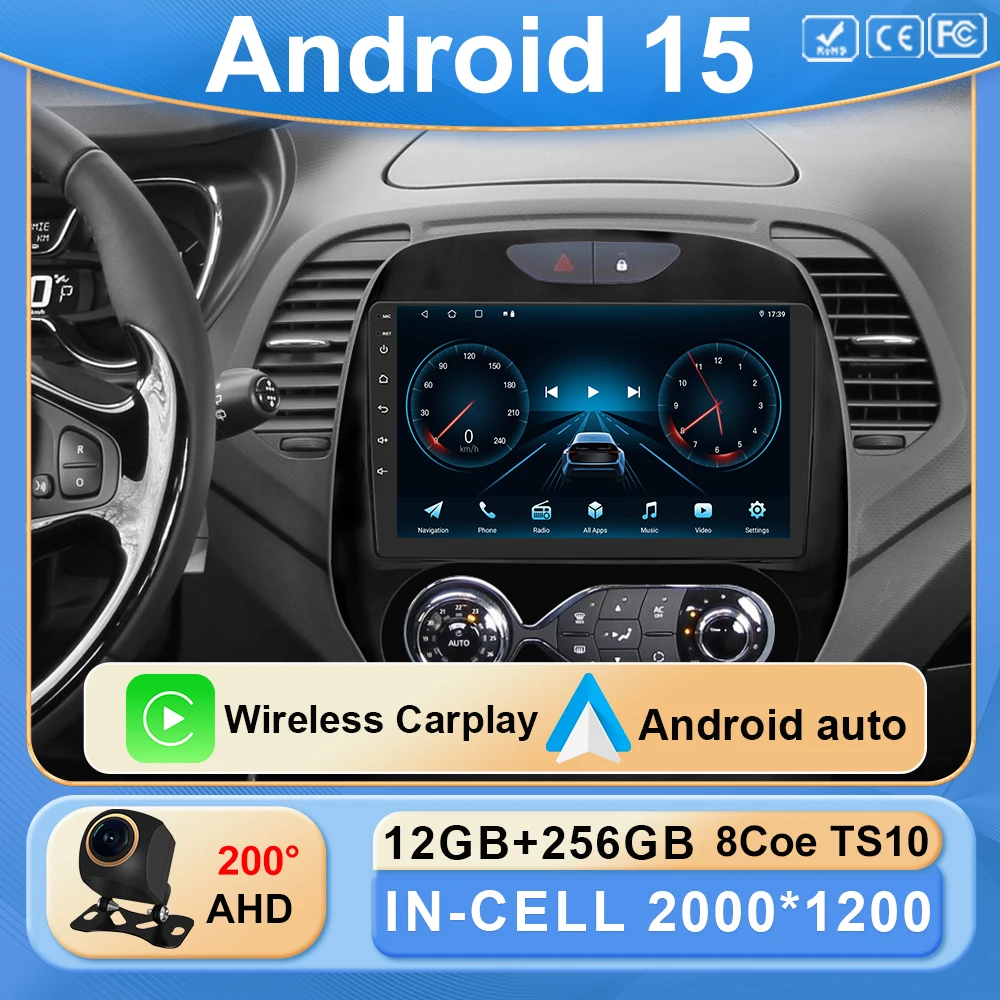 Rádio do carro de android 15 para renault captur clio samsung qm3 android tudo-em-um 2011 - 2018 caplay multimídia vídeo estéreo gps dvd