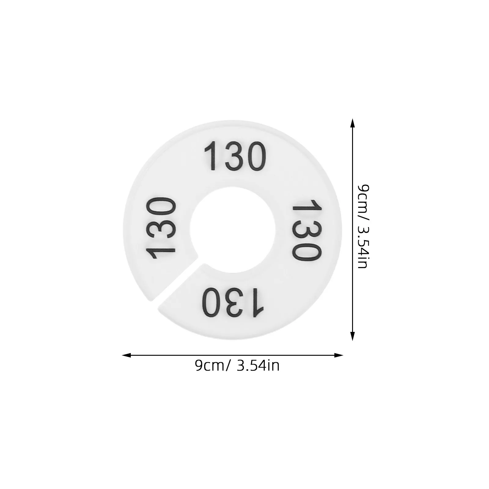10pcs Plastic Size Dividers for Clothing Racks White Inner Diameter 1.38' Retail Store And Closet Garment Size Markers