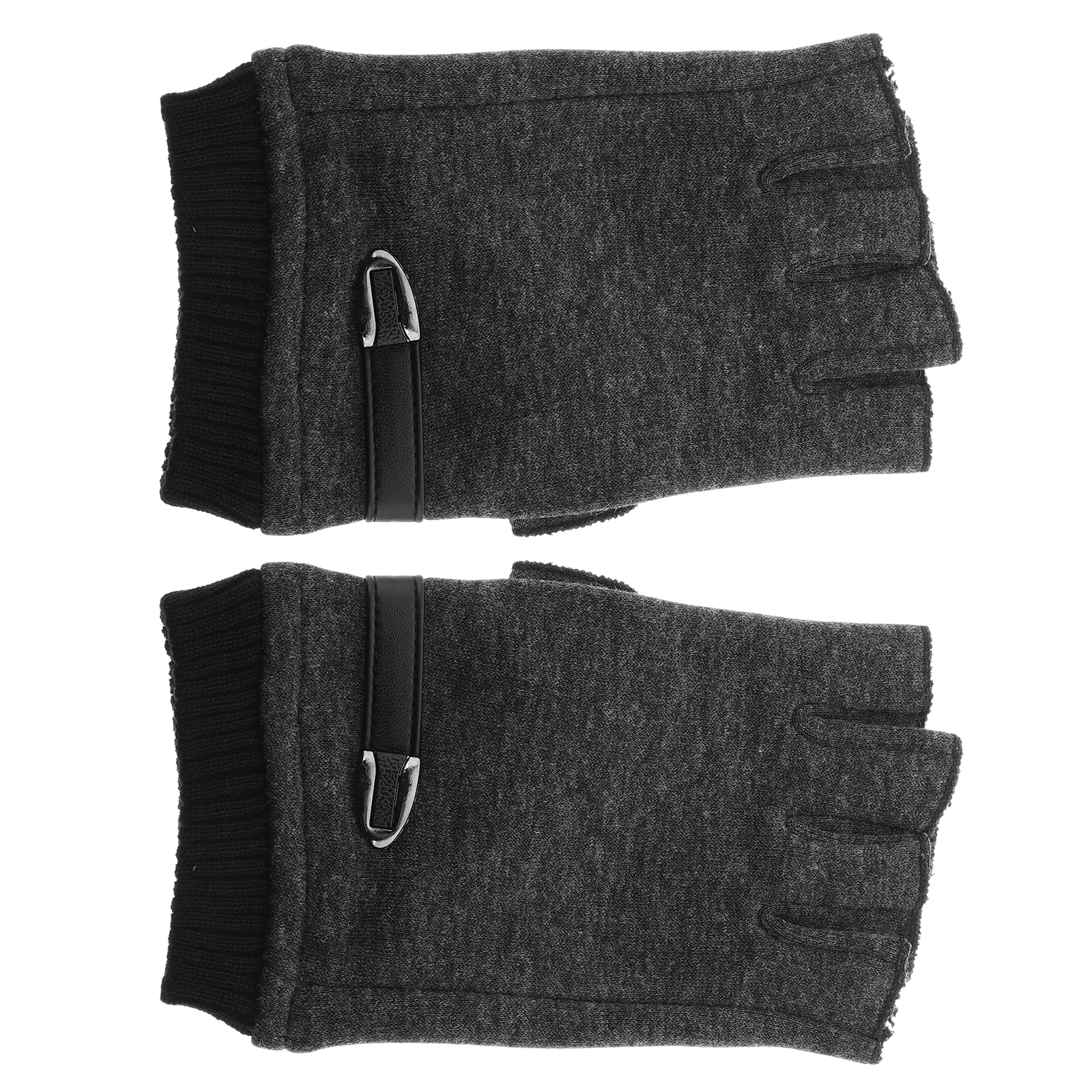 

Thermal Half Finger Gloves Mittens Autumn And Winter No Fleece Cycling Work Driving Outdoor Activity