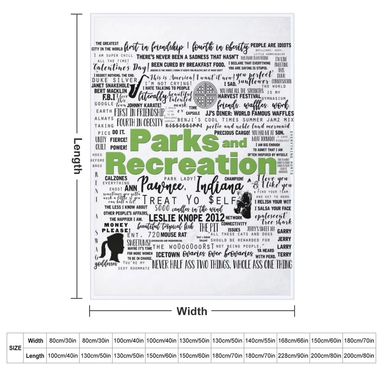 Parks and Recreations Memorable Quotes Throw Blanket