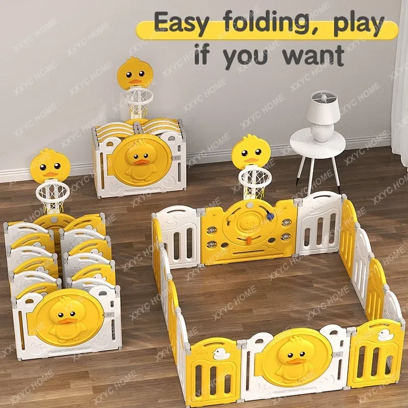 HHLarge Folding Children's Playpen Indoor Plastic Playground With Child And Infant Safety Doors