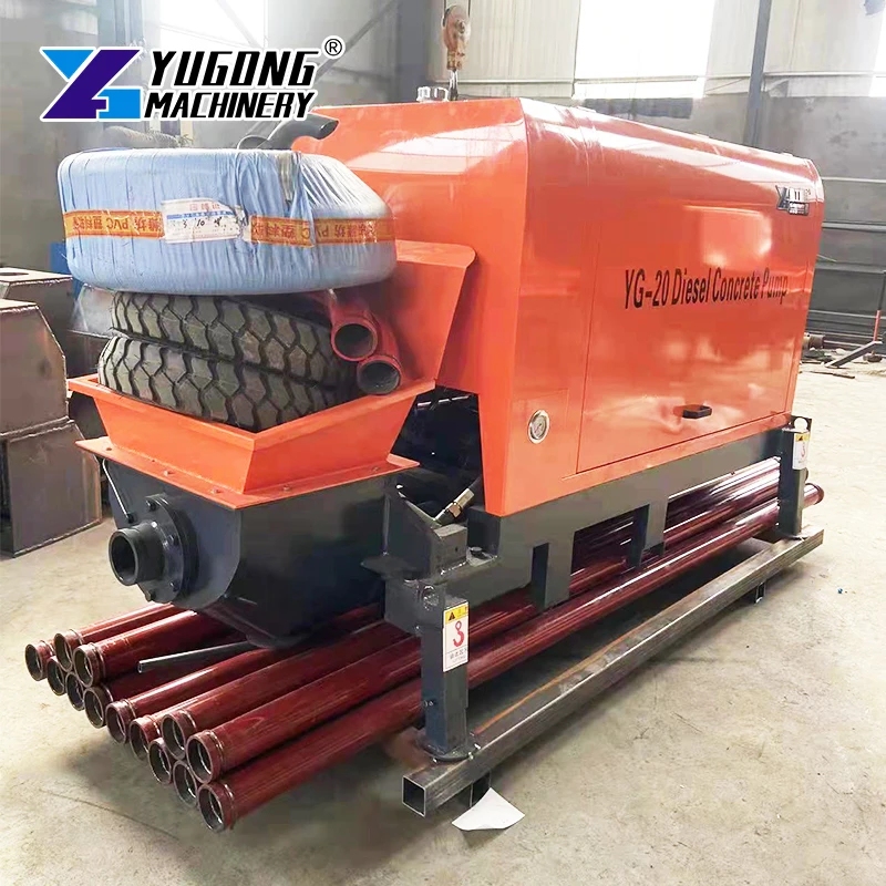 Diesel Concrete Trailer Pump With Remote Small Inclined Concrete Delivery Pump Price