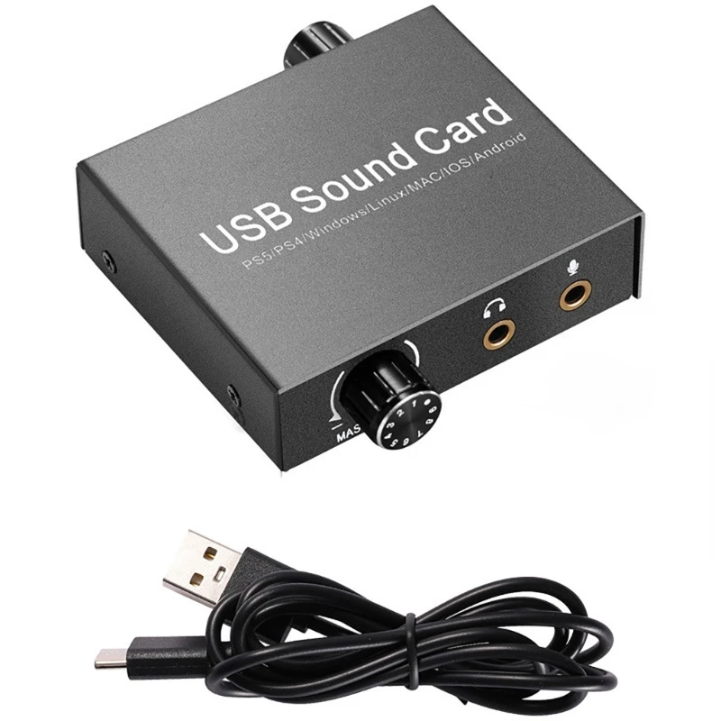 

Sound Card USB to 3.5mm Adapter External Sound Card for PC Laptop Headset Dropship