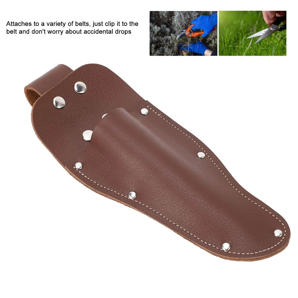Durable Leather Pruner Sheath Heavy Duty Brown Pruning Shears Scabbard Gardening Scissors Sheath Gardening
