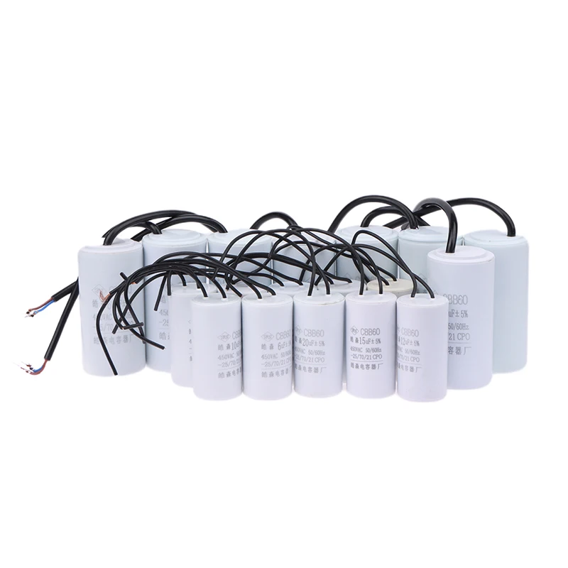 1pc CBB60 Motor Run Capacitors 450VAC Starting Capacitor 5% For Washing Machine 450V 4UF 5UF 6UF 8UF 10UF 12UF 15UF 18UF