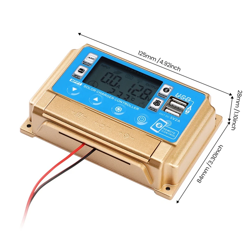 Controlador solar Controlador solar MPPT adaptable con Bluetooth 12V/24V Controlador de carga solar-50A Fácil de usar