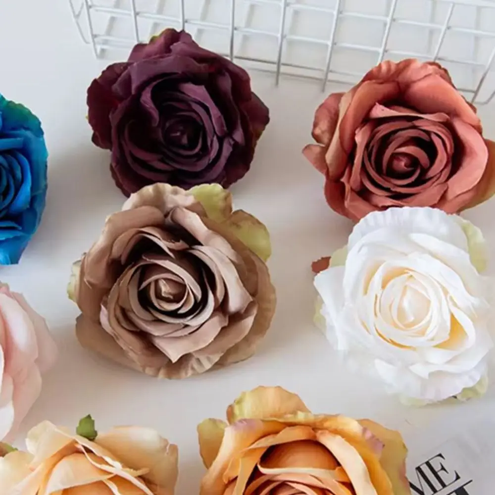 30/50 pezzi fiore artificiale rosa di seta scrapbook bouquet da sposa matrimonio giardino esterno tavolo di casa vaso regalo per feste Decor ghirlanda