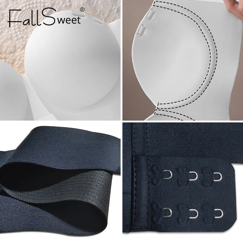 FallSweet bezramínková push-up podprsenka pro ženy, protiskluzová podprsenka s odhaleným zádovým výstřihem a boční přezkou, bezdrátová braletka, sportovní spodní prádlo - náhled 5